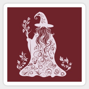 Mystical Floral Wizard – Magic & Nature Collide Sticker